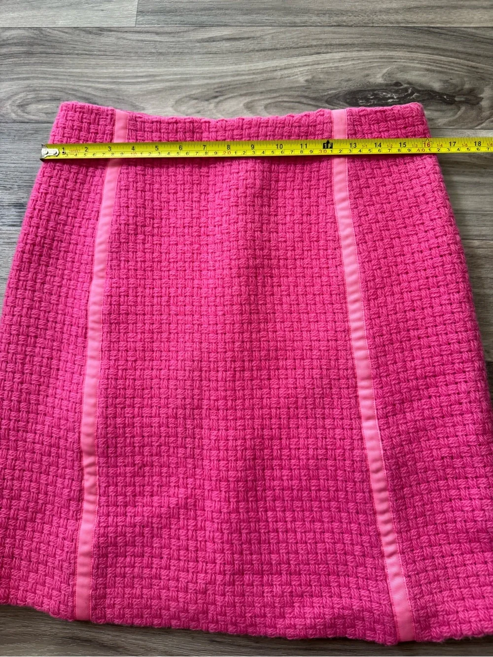 Vintage Milly Pink Basket Weave Tweed Midi Skirt Size 6 Retro Barbiecore